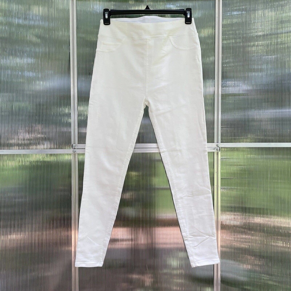 Assets by Spanx L Shaping Denim Legging Jeans White High Rise Skinny Slimming